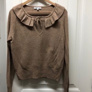 Madewell Ruffled Collared Tie Sweater